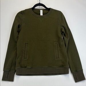IVIVVA by Lululemon Crewneck Sweatshirt Olive Green Girls Size 14